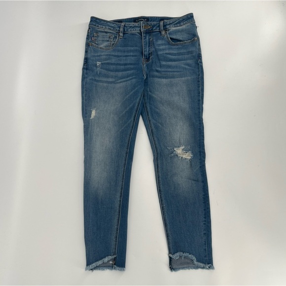 VIGOSS Marley Super Skinny Rough Hem Mid Rise Distressed Jeans Size 29 Women’s - Picture 1 of 6